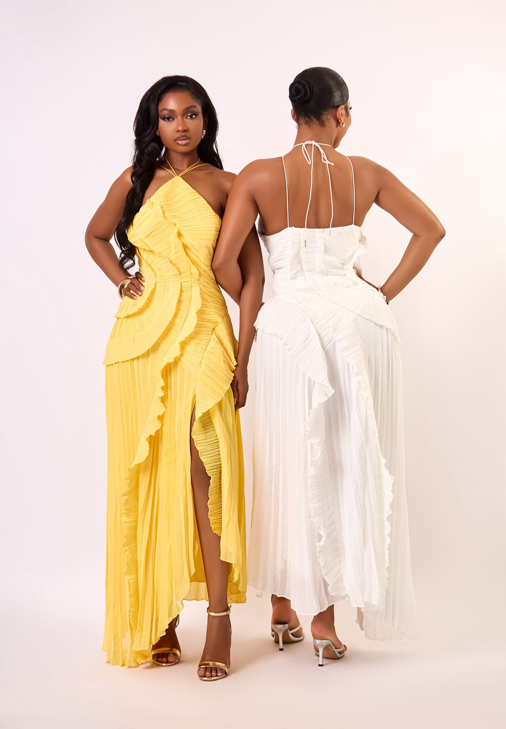 Valencia Ruffle Maxi Dress - Yellow
