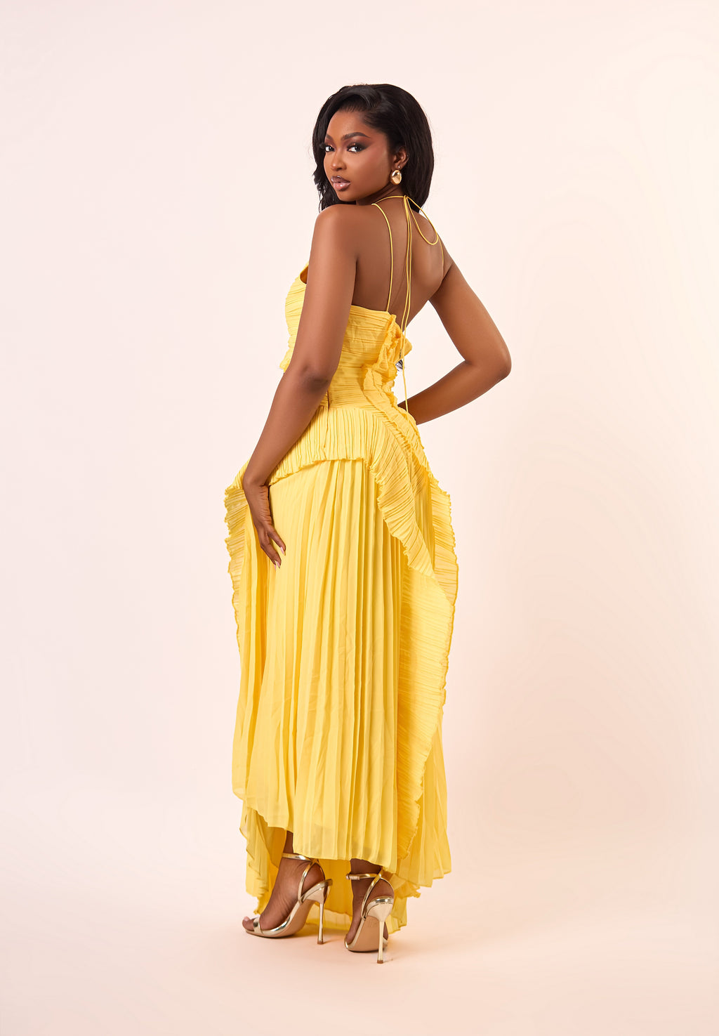 Valencia Ruffle Maxi Dress - Yellow
