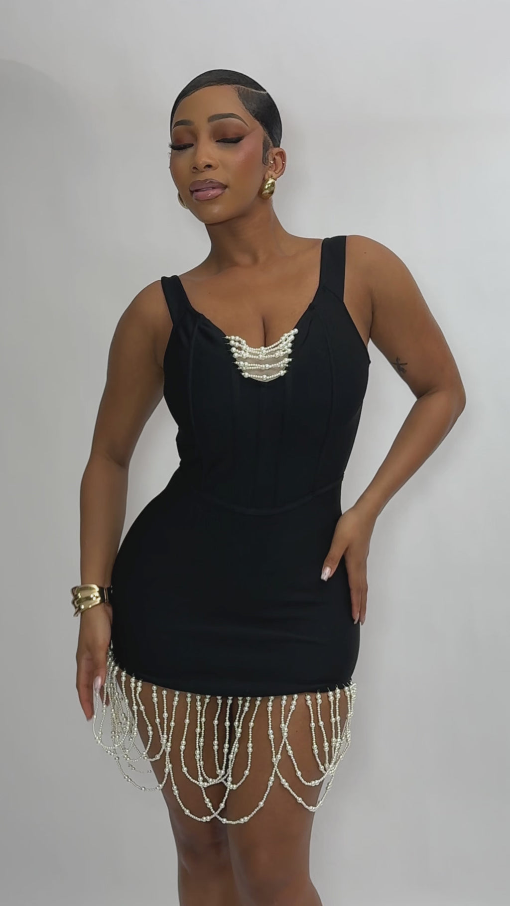 Cloe Beaded Bandage Mini Dress