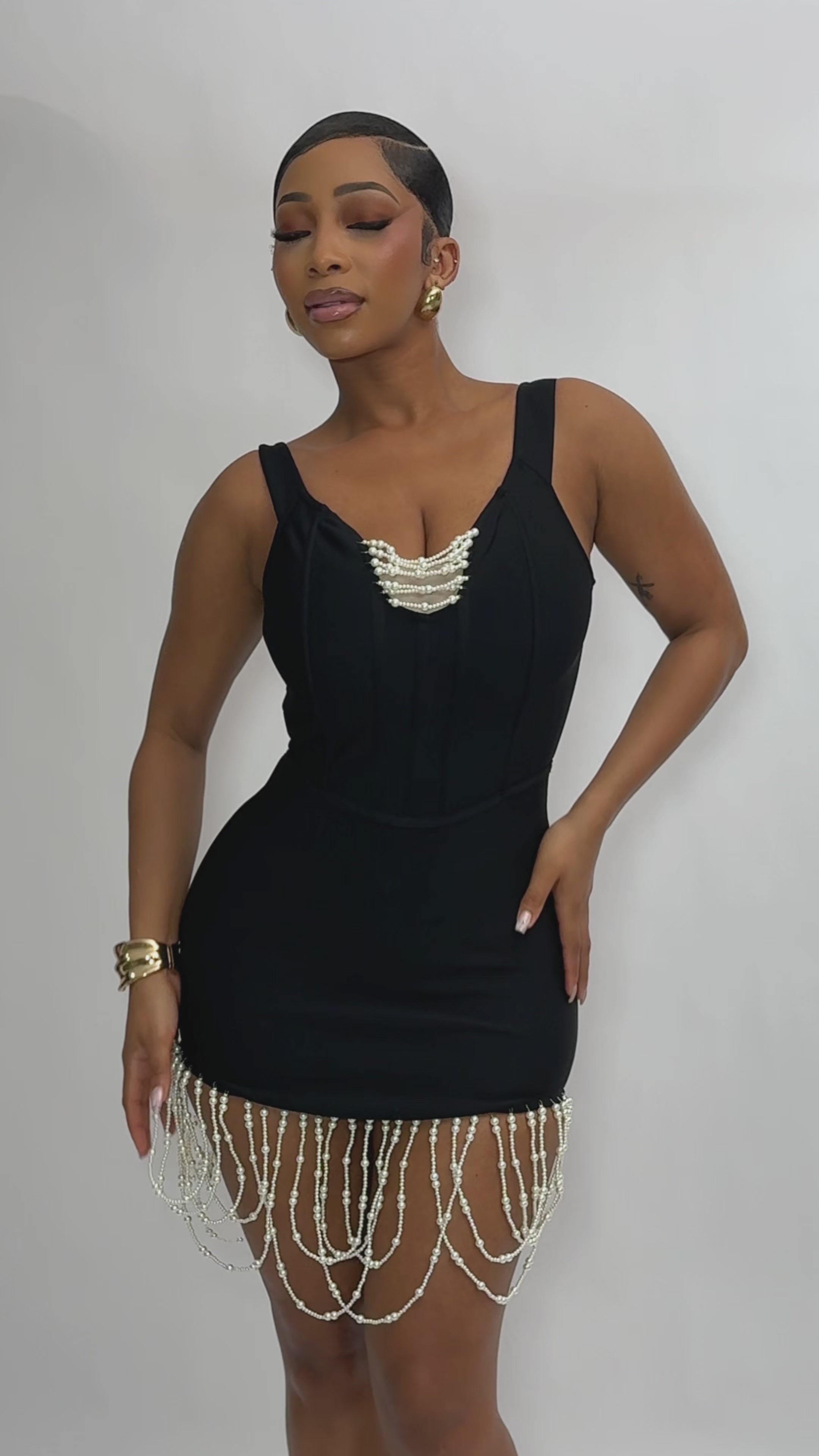 Cloe Beaded Bandage Mini Dress